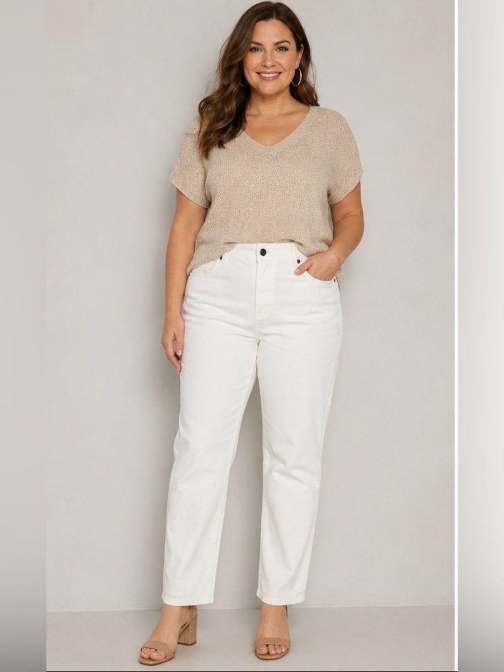 TALBOTS || Vintage White Straight-Leg Jeans. Sz. 16W